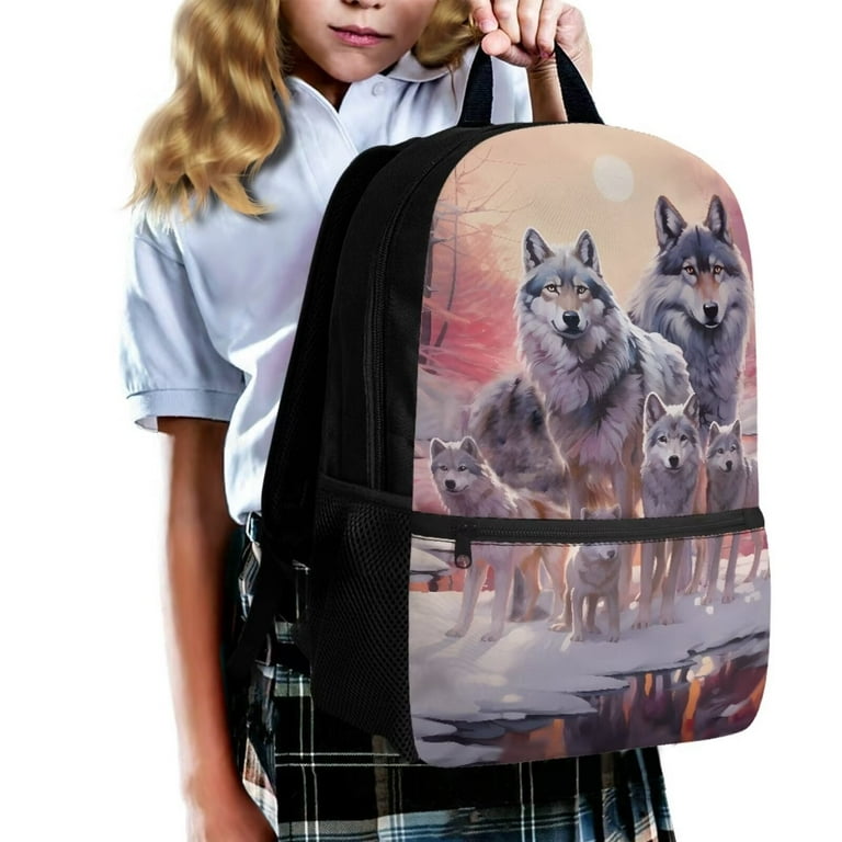 FOR U DESIGNS Wolf Backpack for School Cool Bookbag for Kids Boys 11 Years Old Casual Student Bookbag Primary School Bags Teen Middle School Backpacks Walmart