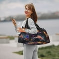 thumbnail image 6 of Rateoe Explosive Fluid Splash Art Pattern Gym Bag for Women, Duffle Bag for Travel with Wet Pocket, Carry on Weekender Bags for Women, Water Resistant Travel Bag Duffel Bag, 6 of 7
