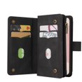 thumbnail image 3 of Wallet Case for Google Pixel 7 Pro, Magnetic Zipper Pouch Premium PU Leather with Kickstand Wallet Flip Shockproof Phone Case Wrist Strap Card Slots Holder Pocket Google Pixel 7 Pro,
Black, 3 of 10
