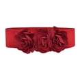 thumbnail image 3 of Cinturón ancho para mujeres cinturón elástico cinturón grande flor elegante cinturón cinch Rojo, 3 of 8