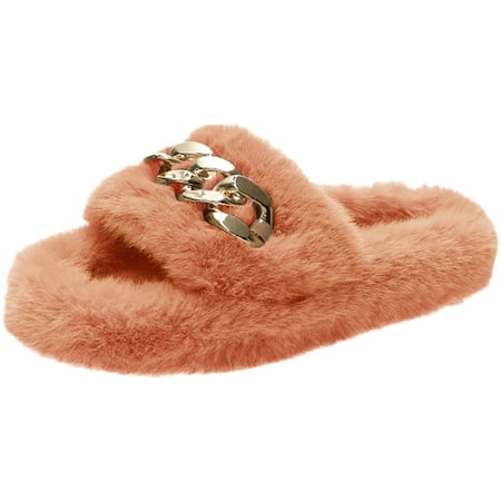 

Fuzzy Slippers Fashion Cozy Nonslip Open Toe Slippers House Slippers for Women