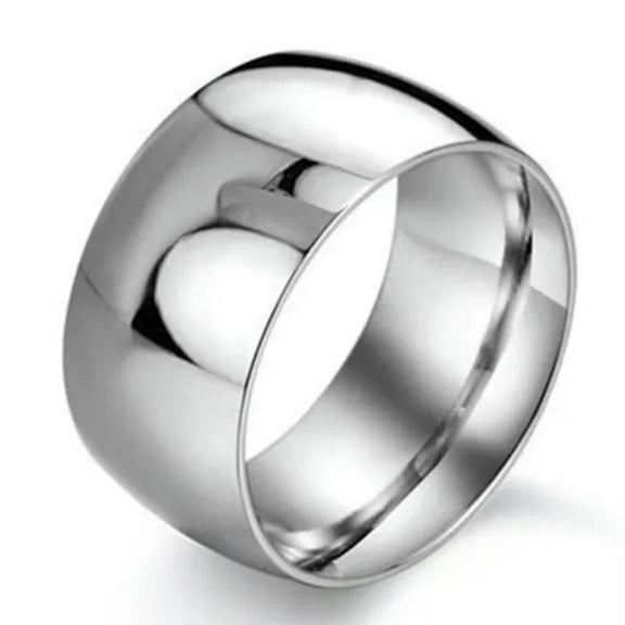 EOEMY 12mm Titanium Steel Wedding Band Gift Promise Finger Ring Male Jewelry Size 7-13