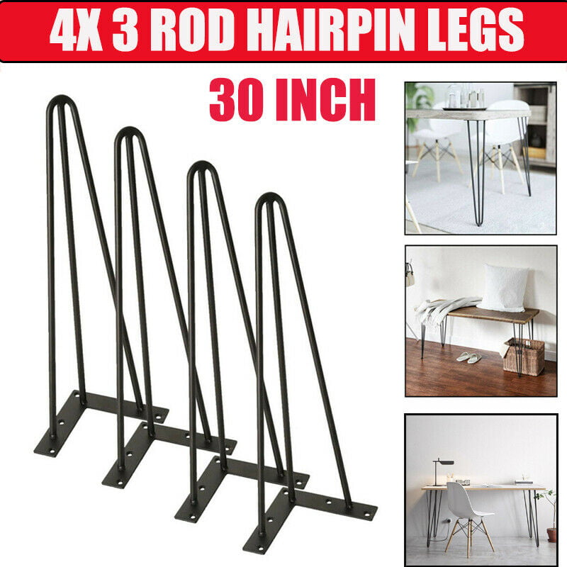 4 x 28" Hairpin Legs Hair Pin Legs Set for Furniture Bench Desk Table Steel 