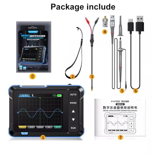Treedix DSO 153 Handheld Digital Oscilloscope Kit 2.8inch,1M Bandwidth,5MS/s High Sampling Rate and Automatic Shutdown Portable Oscilloscope with 14 Adjustable Waveforms for DIY,Automotive Repair