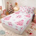 thumbnail image 3 of Erosebridal Christmas Tree Holiday Full Comforter Set with Fitted Sheet 2 Pillowcases, Purple Gold, 3 of 7