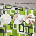 thumbnail image 4 of Shower Curtain Modern Lime Green Black Gray White 72"x72" Home Decor Waterproof Bath Bathroom Curtain Set with Hooks, 4 of 6