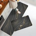 thumbnail image 3 of Black Gold Kitchen Rugs Set of 2 Anti-Fatigue 0.4 Inch Thick Abstract Kitchen Floor Mats Luxury Elegant Non Slip Waterproof Comfort PVC Mat Decor for Sink Laundry 17.3 x 28+17.3 x 47 Inches, 3 of 6