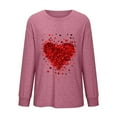 thumbnail image 4 of Zpanxa Valentines Shirts for Women Cute Long Sleeve Tops Fashion Crew Neck Loose T-Shirt Blouse Valentines Day Gifts Pink A, 4 of 4