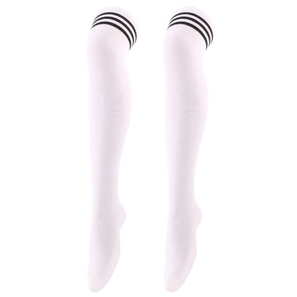 Zhuge 1 par de calcetines por encima de la rodilla, calcetines hasta la rodilla, medias altas hasta el muslo, calcetines hasta la rodilla para mujer, para cosplay de niña,blanco A