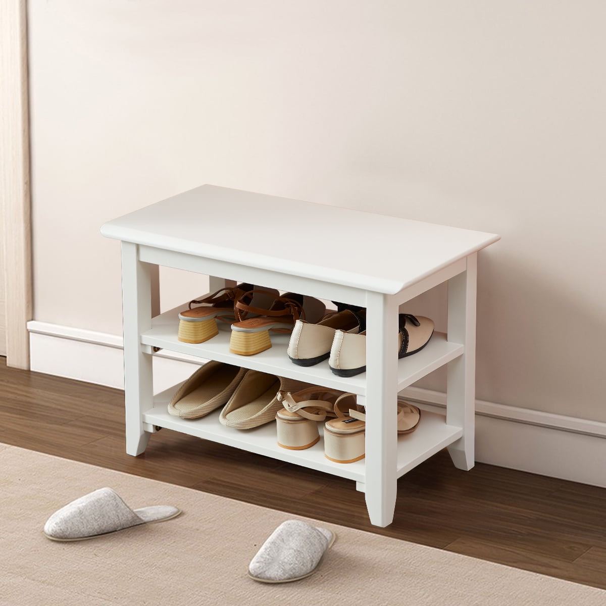 Shoe Bench With Rack 24 Inches 