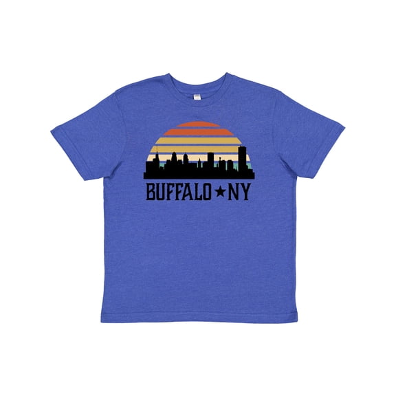 Inktastic Buffalo New York Skyline Retro Youth T-Shirt