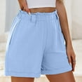 thumbnail image 5 of Womens Waist Summer High Shorts Cotton Waist Casual Women Shorts Elastic And Solid Women's Shorts, 5 of 5