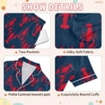 thumbnail image 4 of FORMRS Kids Short Sleeve Top and Pants Pajama Set Unisex Satin 2-Piece Sleepwear, Sizes 9-10Y, Blue Lobster Pattern, 4 of 8