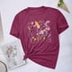 thumbnail image 1 of Fiudx Camisas para Mujer Blusas con Estampado de Flores Pequeñas para Mujer Top de Manga Corta con Cuello Redondo, 1 of 4