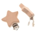 thumbnail image 3 of 10pcs Wooden Clip  Clips Star-Shaped Clip Teething Toys Nursing Accessory Baby Shower Gift Estrella Hugo Clip de chupete de madera 10pcs, 3 of 10