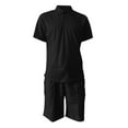 thumbnail image 4 of CHGBMOK Men's Sweat Suit Track Suits 2 Piece Summer Short Sets Outfits Fashion Shirt Casual Short Sleeve and Shorts Set Short Sleeve Turndown Collar Set S-5XL, 4 of 5