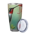 thumbnail image 2 of Lsque Hummingbird Floral Paradise Pattern 20oz Car Cup with Lid and Straw, Insulated Coffee Cup with Straw Topper, Spill Proof Travel Coffee Mug, Stainless Steel Tumble-Straw Three-piece Set, 2 of 8