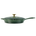 thumbnail image 3 of Tramontina Bestow 12-Inch Enameled Cast Iron Skillet with Lid, Cactus with Gold Stainless Steel Knob, Oven-Safe, 3 of 8