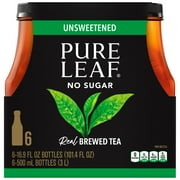 Lipton Pure Leaf Unsweetened Real Brewed Black Iced Tea, 16.9 fl oz, 6 Pack Bottles