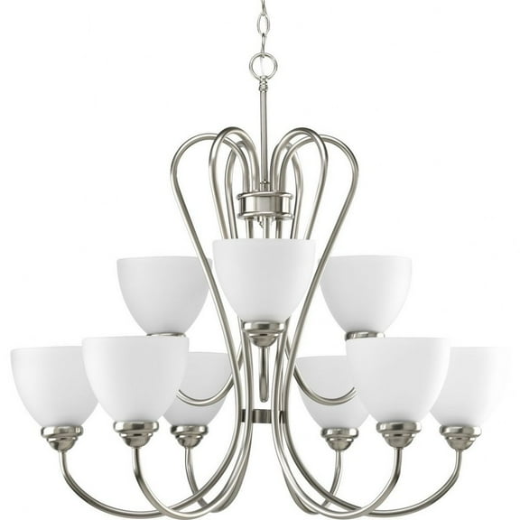 P4668-09-Progress Lighting-Heart - Chandeliers Light - 9 Light in Farmhouse style - 29.81 Inches wide by 27.75 Inches high-Brushed Nickel Finish