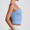 thumbnail image 4 of Voska Women's Basic Double Lined Scoop Neck Tank Tops Summer Cami Top | Adjustable Spaghetti Strap,Soft Skin Stretch,Slim Fit for Everyday Wear Sky Blue XS, 4 of 7