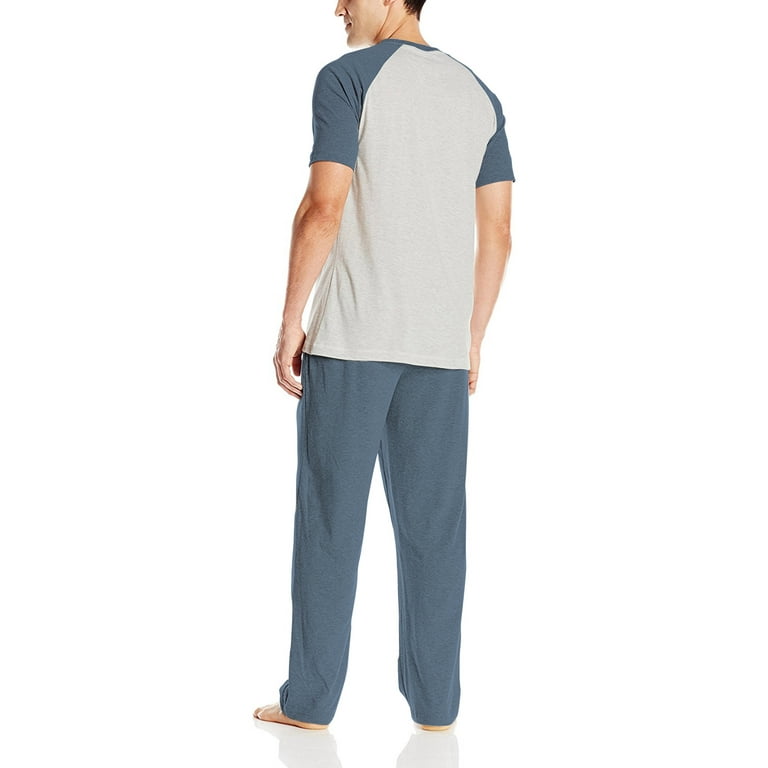Hanes Men s Adult X Temp Short Sleeve Cotton Raglan Shirt and Pants Pajamas Pjs Sleepwear Lounge Set Oatmeal Heather X Large Walmart
