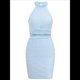 thumbnail image 1 of Traje de Dos Piezas Sin Mangas y Espalda Descubierta con Rayas Azules y Blancas Talla S, 1 of 10
