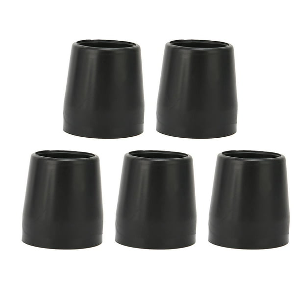 Lot de 5 embouts de béquille en caoutchouc épais à angle unique, pour canne, pied, béquille, noir
