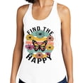thumbnail image 2 of Find the Happy Butterfly Tank Top Fitted Racerback Women's Large White, 2 of 5