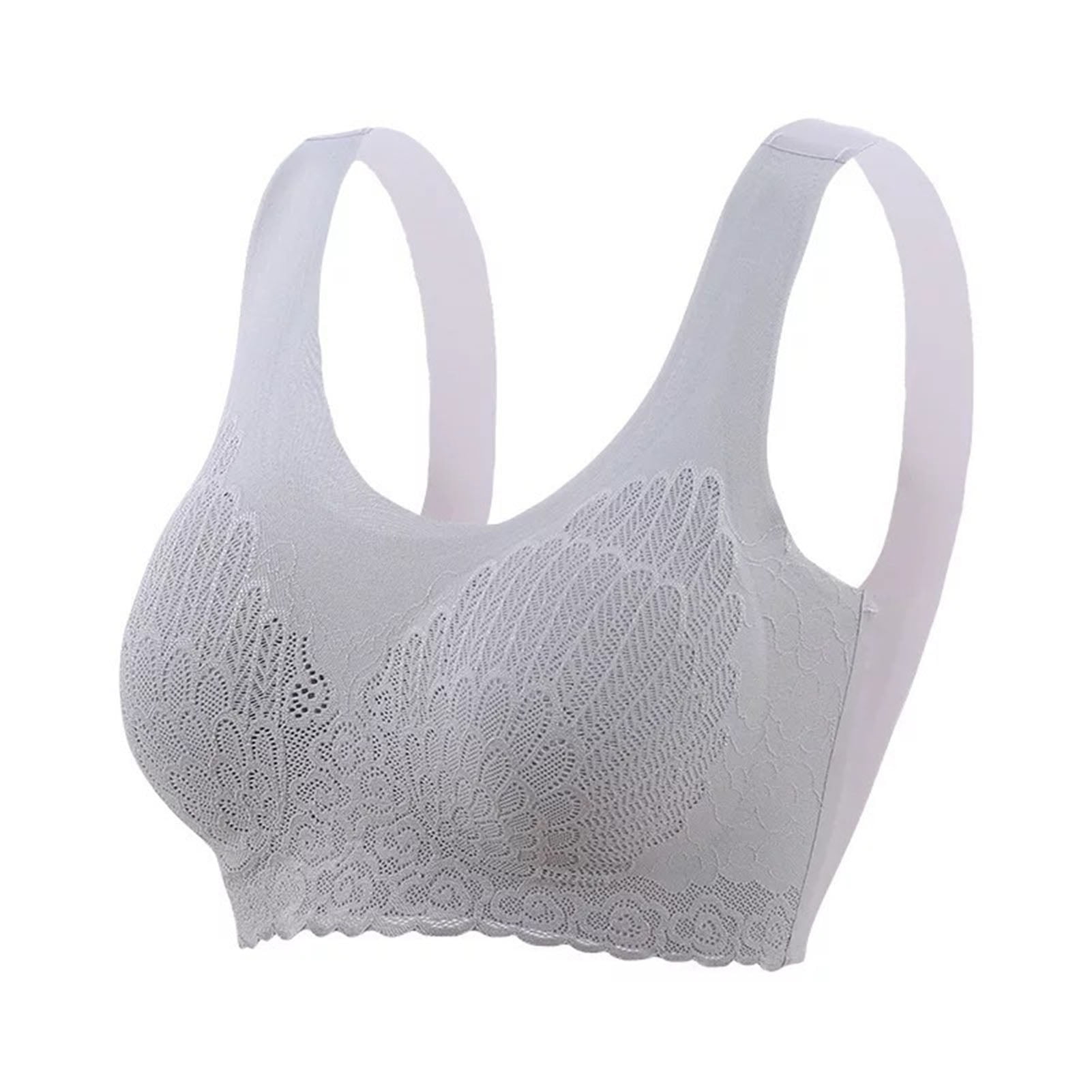 dianhelloya sports bras for women Criss Cross Spaghetti Straps Lace  Stitching Removal Pads Shirring Women Bra Student Thin Sport Style Solid  Color