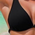thumbnail image 6 of Staron Women's Bikini Swimsuit Set Off-Shoulder Backless Tanjini with Removable Padded Bra High Cut Solid Color Bandage Bathing Suit for Beach Vacation Pool, Black L, 6 of 7