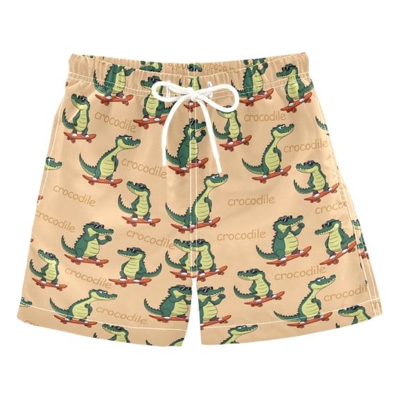 joogoo Boy Swim Trunks Crocodile Skating Bathing Beach Board Shorts M