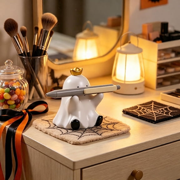 Halloween Cute Ghost Pen Rack Desktop Decor Spooky Party Ornament Gift