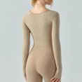 thumbnail image 2 of Top de entrenamiento sexy con tirantes y almohadilla para el pecho, estilo puro deseo, ropa de baile para pilates, ropa de yoga adelgazante de manga larga, 2 of 5