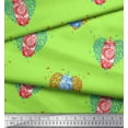 thumbnail image 1 of Soimoi Green Rayon Fabric Heart & Lemon Juice Jar Beverages Printed Craft Fabric by the Yard 56 Inch Wide, 1 of 1