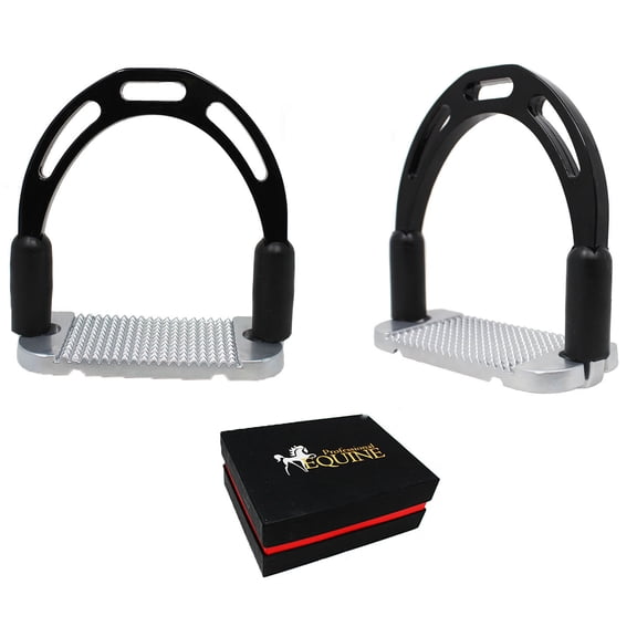Profesisonal Equine Aluminum Double Jointed English Flex Stirrup Irons 51115SL