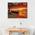 thumbnail image 2 of QZHH -Black and Red Ocean Wall Art Beach Pictures Sea Sunset Wall Art Sunrise canvas prints poster painting Framed wall decor Bedroom Living Room Decor Bathroom, 2 of 4