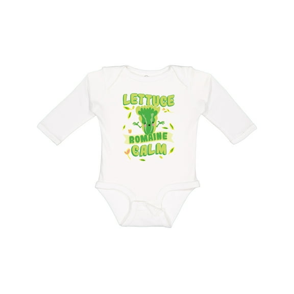 Inktastic Lettuce Romaine Calm Boys or Girls Long Sleeve Baby Bodysuit