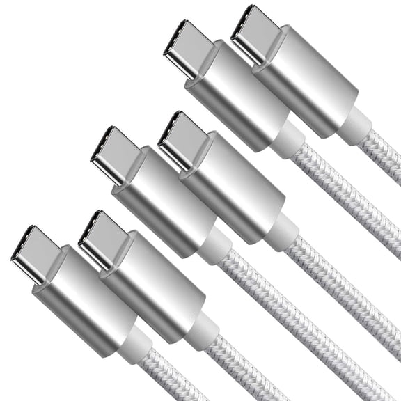 3FT USB-C to USB C Cable 3 Pack, White