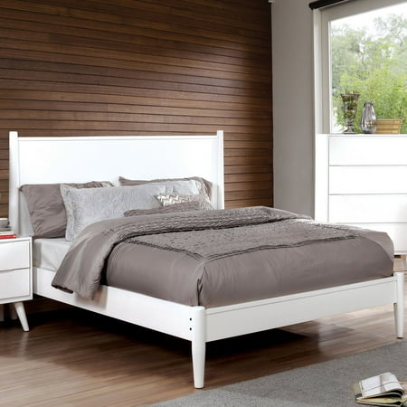Furniture of America Mattress Ready Solid Wood White Full Kids Bed with 8 Memory Foam Mattress