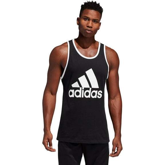 adidas Men's Badge of Sport Classic Tank, Black/White, Small