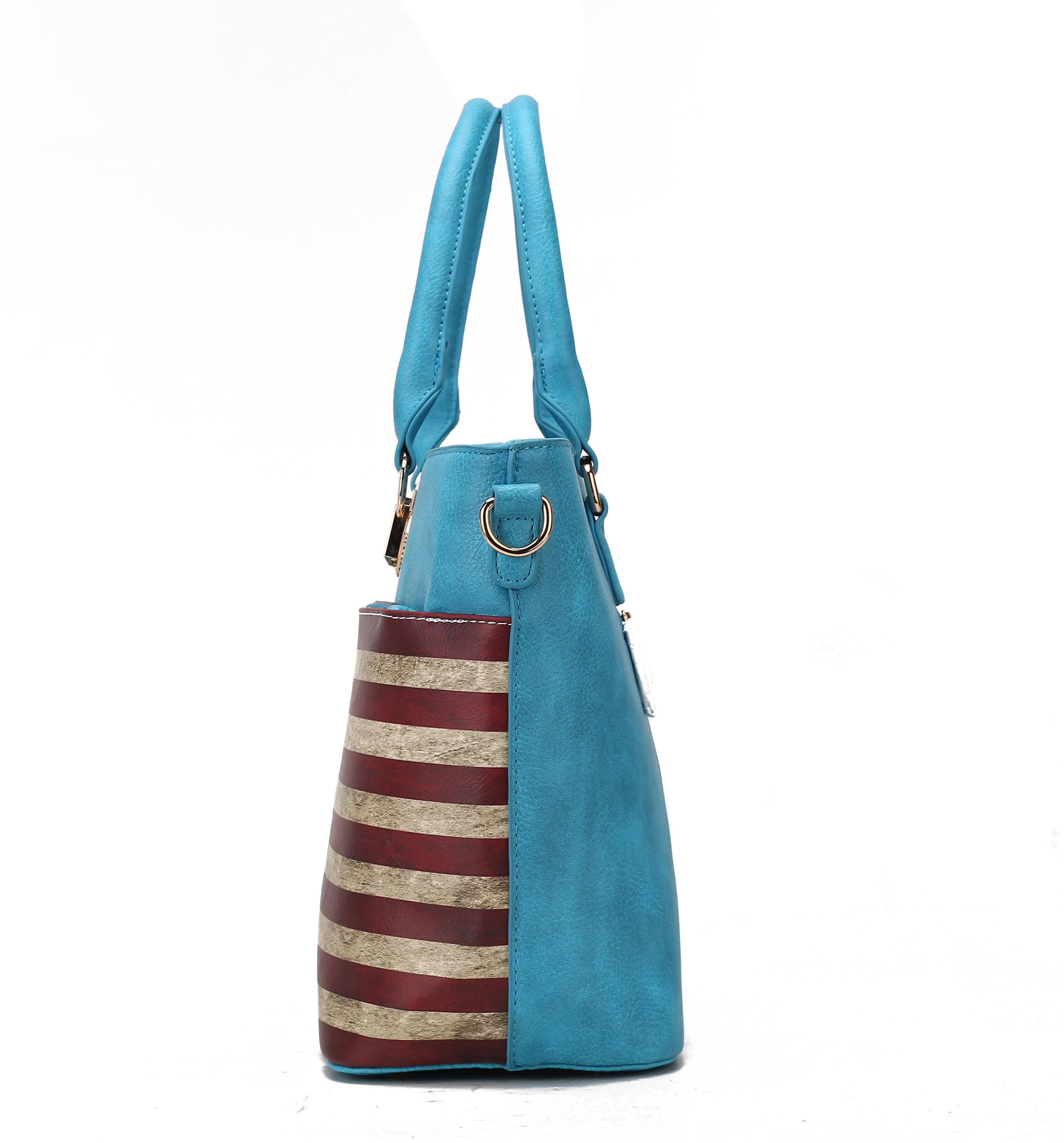 MKF Collection Lilian Vegan Leather Women's Flag Tote by Mia K. - Chocolate Brown