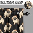 thumbnail image 5 of Dog Print Kitchen Curtains 36 Inch Short - 3 Panel Set, Cute Puppy & Floral Design, Rod Pocket Pet Lover Curtains 100% Polyester, Paw & Bone Pattern for Kitchen, Living Room, Bedroom, Easy Wash, 5 of 6