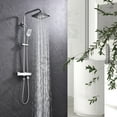 thumbnail image 5 of Dawot Shower Faucet Set 8" Square Shower Head 3 Function Thermostatic Rainfall Shower Faucet Set Handheld Sprayer Tub Spout Polished Chrome with Height Adjustable Slide Bar, 5 of 13