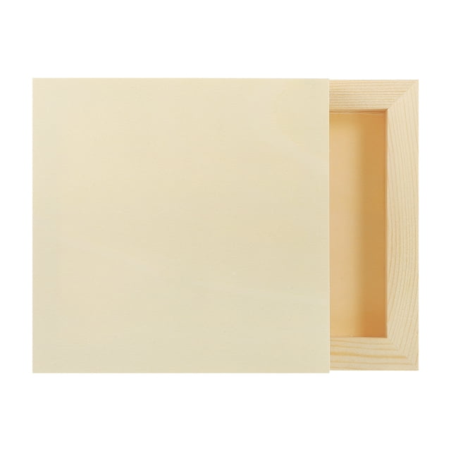 Uxcell 2Pcs Tableros de Lienzo de Madera, Lienzos de Arte de Madera de 5x5 Pulgadas, Panel de Madera Sin Terminar para Pintura, Manualidades, Proyectos de DIY, Arte de Vertido
