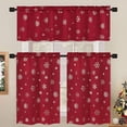 thumbnail image 4 of Christmas Kitchen Curtains, Snowflake Foil Print Christmas Tier Curtains 36 Inch Length, Rod Pocket Red Christmas Curtains for Kitchen, 26" W x 36" L, 2 Panels, 4 of 6