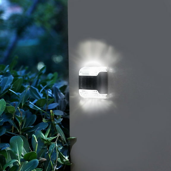 Fasiaou Solar Fence Lights, 1 Pack Outdoor Waterproof Solar Powered Warm Wall Lights - 100 Lumens Super Bright Dusk to Dawn Deck Light for Yard, Pool, Railing, Patio, Porch - Black