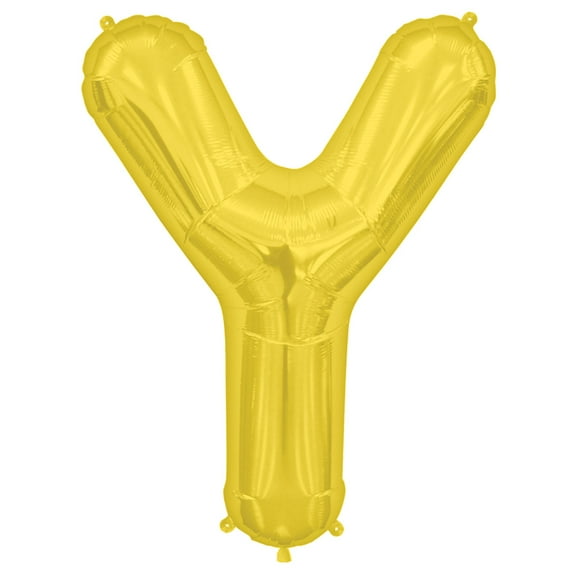Northstar Alphabet Letter Y Shape Solid Jumbo Helium 34" Foil Balloon, Gold
