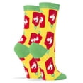thumbnail image 2 of OoohYeah Womens Funny Siracha Crew Socks, Novelty Fashion Crazy Socks (Holy Sriracha!), 2 of 3