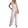 thumbnail image 2 of GDREDA Women Casual Jumpsuit Spring Summer Ruffled Straps High Waist Jumpsuit Solid Color Jumpsuit Wide Leg Trousers Jumpsuit Lace Jumpsuits for Women Evening, 2 of 5